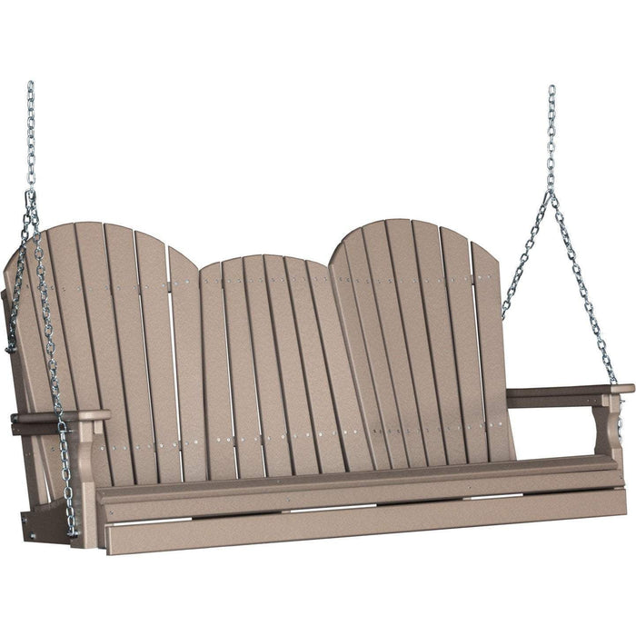 LuxCraft LuxCraft Adirondack 5ft. Recycled Plastic Porch Swing Weatherwood / Adirondack Porch Swing 5APSWW